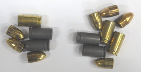 A fired cartridge case and a fired bullet.